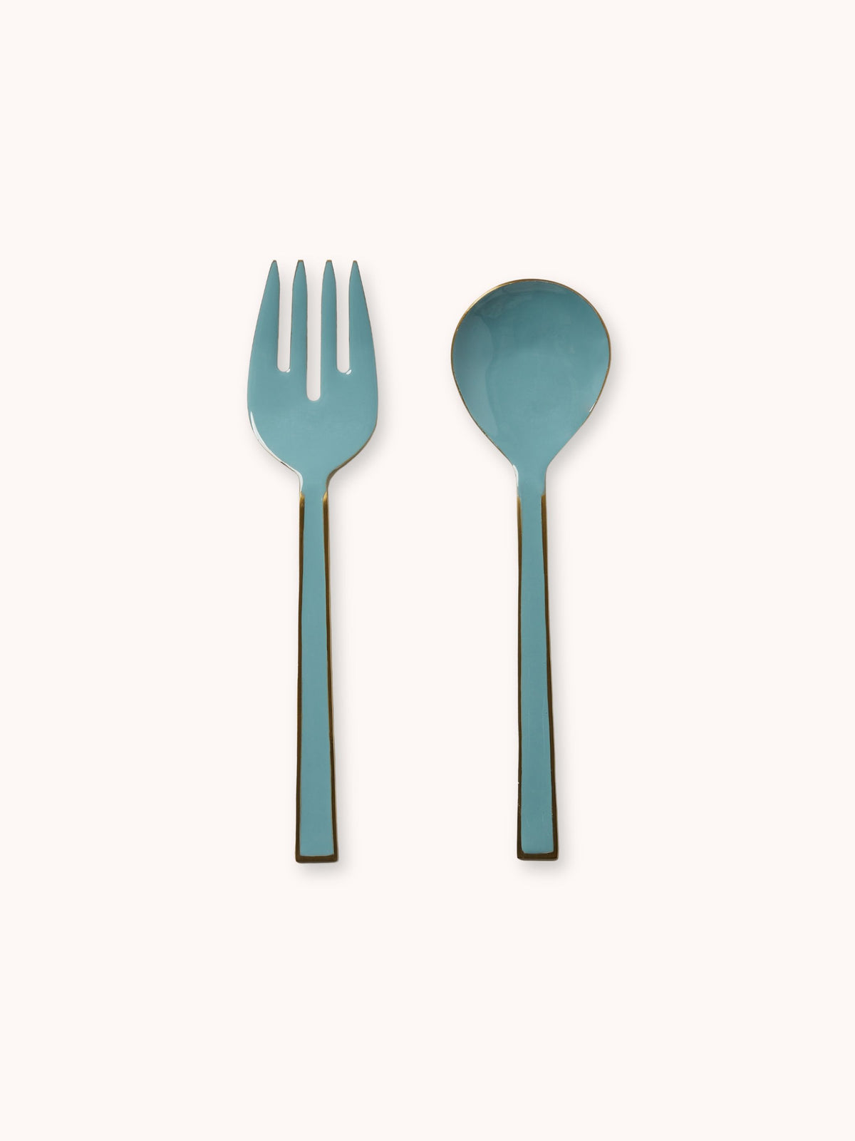 Dusty Blue Enamel Salad Severs
