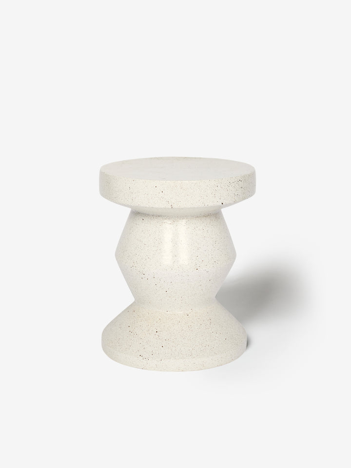 Pedestal Side Table Speckle White
