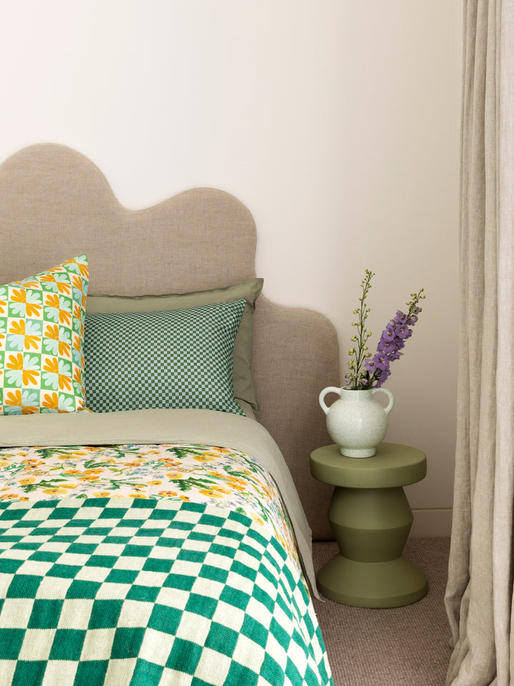 Khaki Pedestal Side Table | Side Tables Online