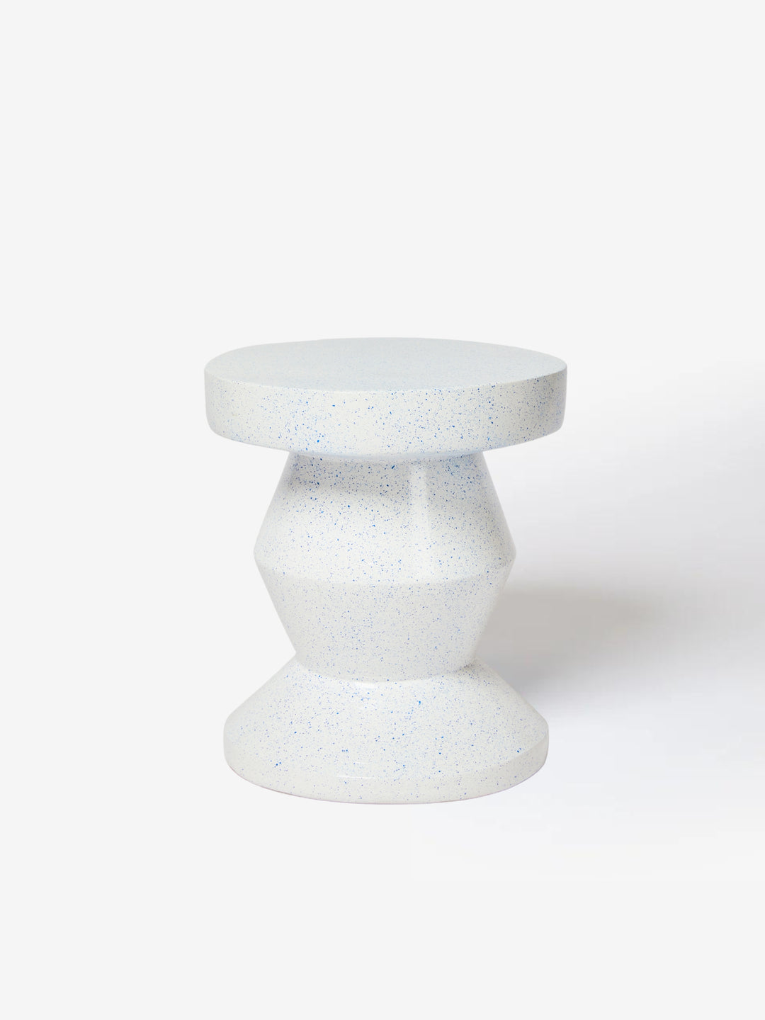 Pedestal Side Table Speckle Blue