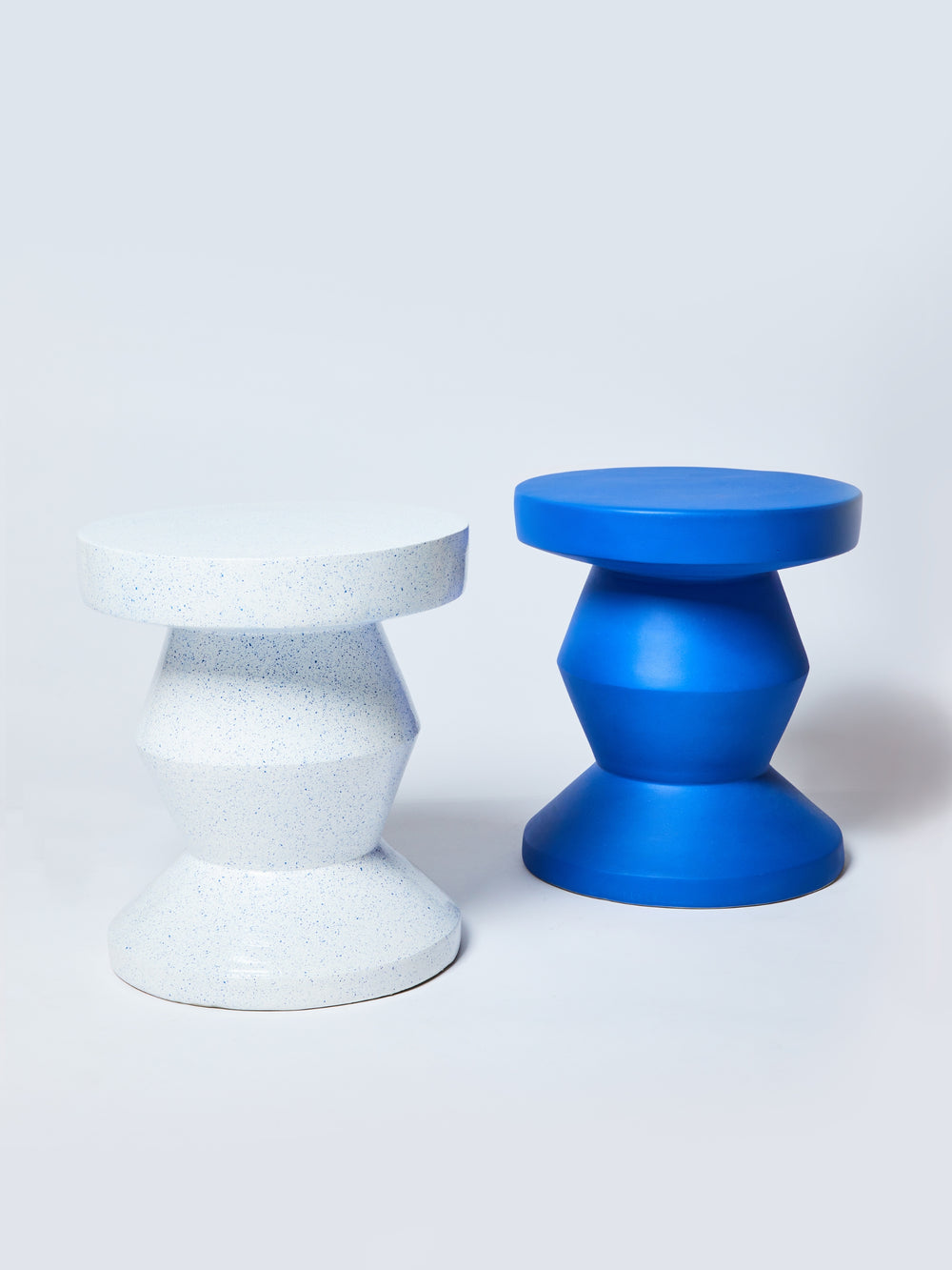 Pedestal Side Table Speckle Blue