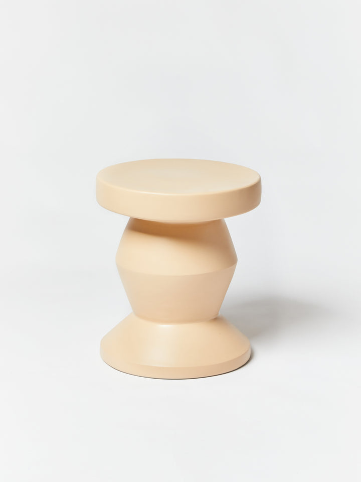 Pedestal Side Table Almond