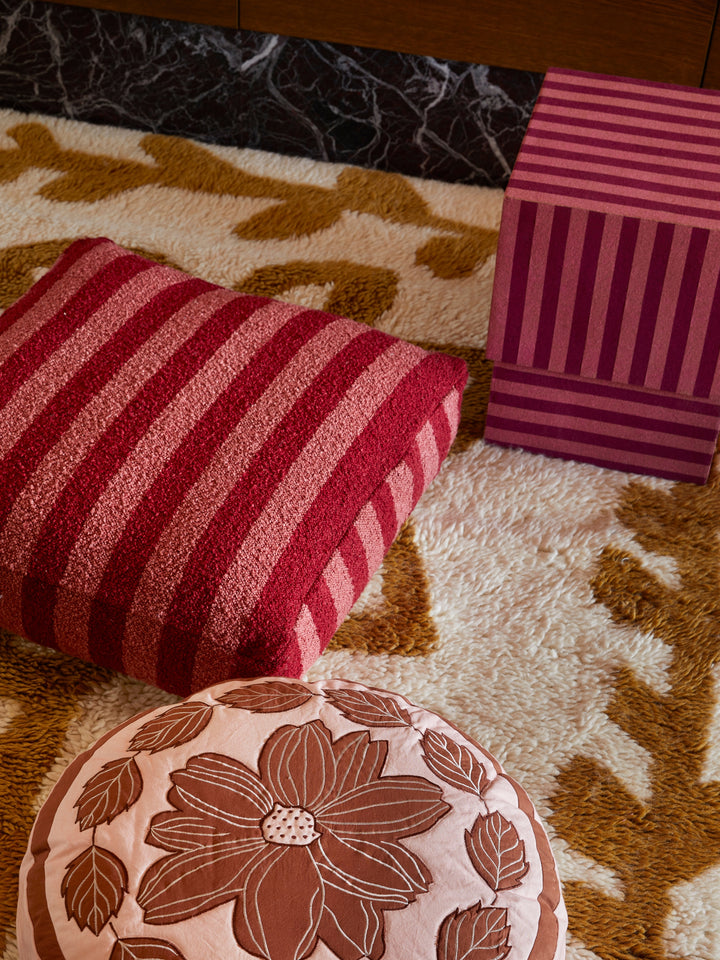 Cork Square Side Table Stripe Pink - Almost Perfect