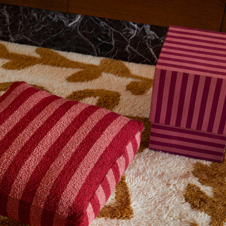 Cork Square Side Table Stripe Pink