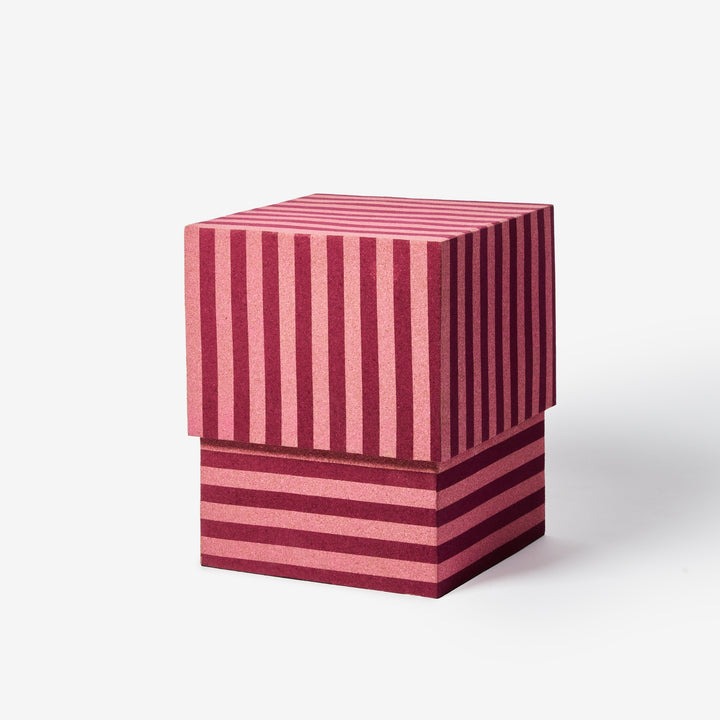 Cork Square Side Table Stripe Pink