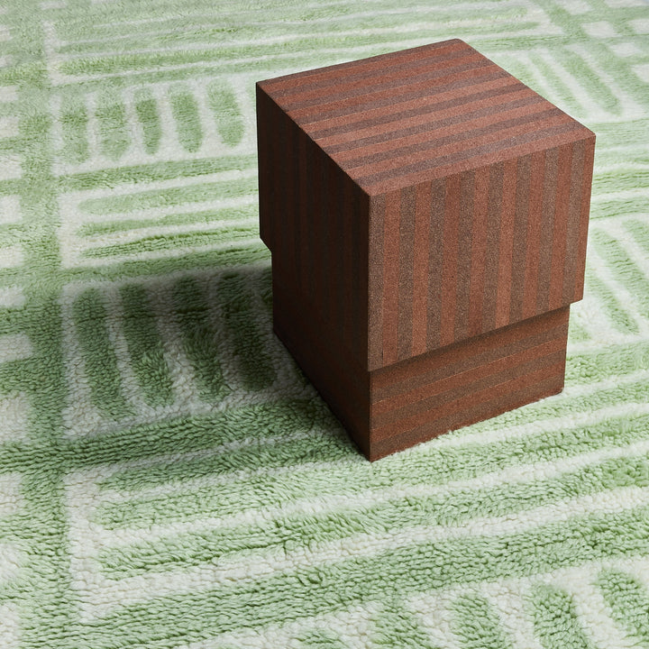 Cork Square Side Table Stripe Chocolate