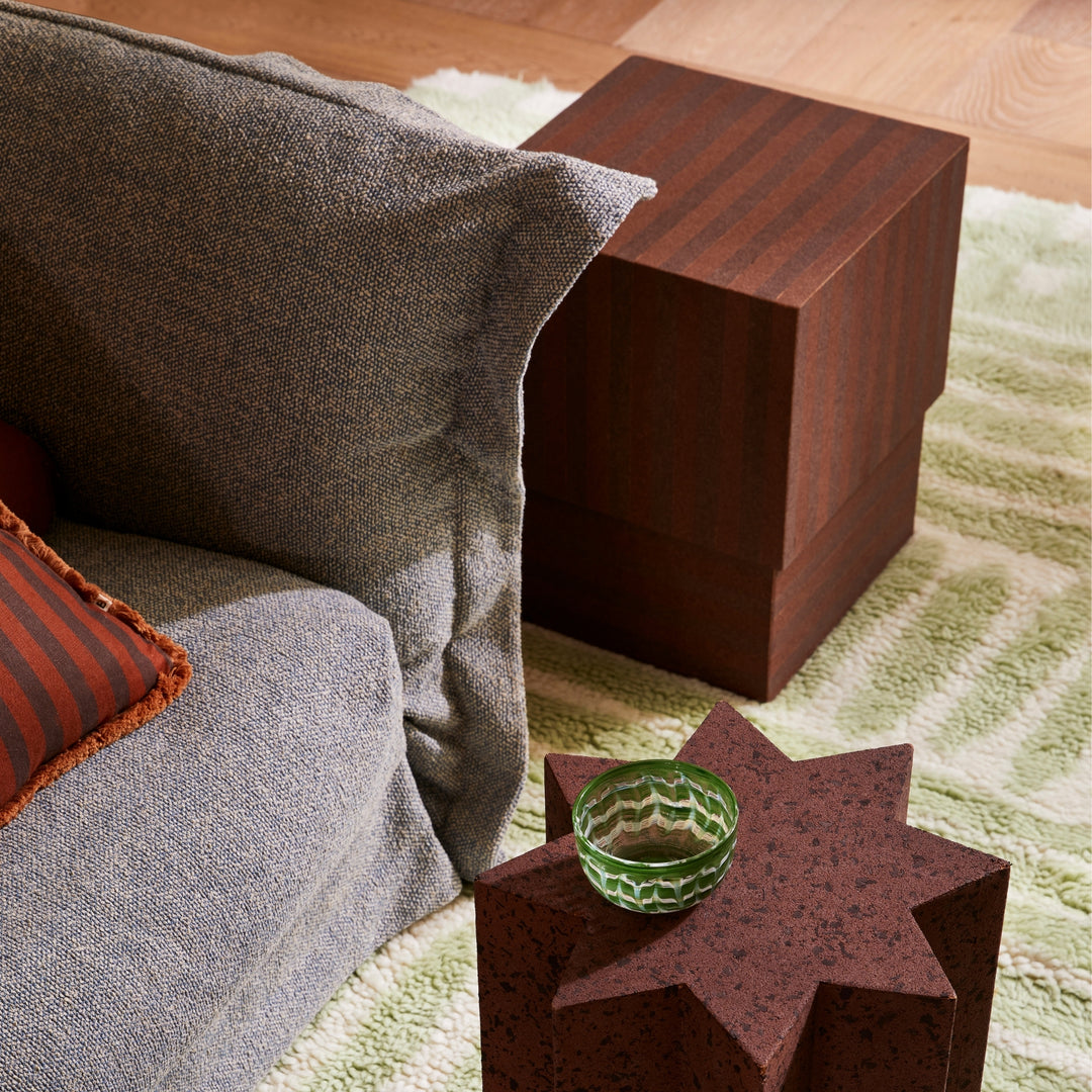 Cork Square Side Table Stripe Chocolate