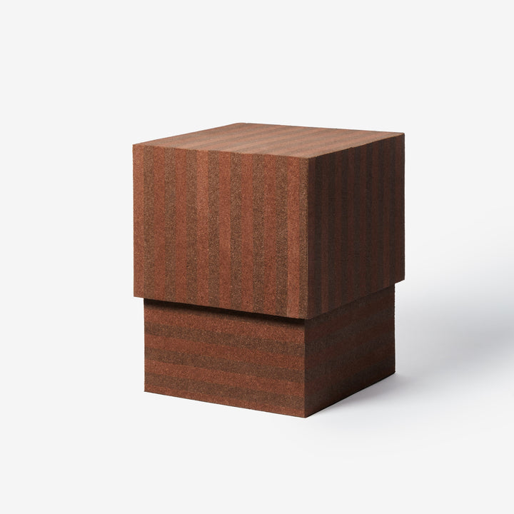 Cork Square Side Table Stripe Chocolate