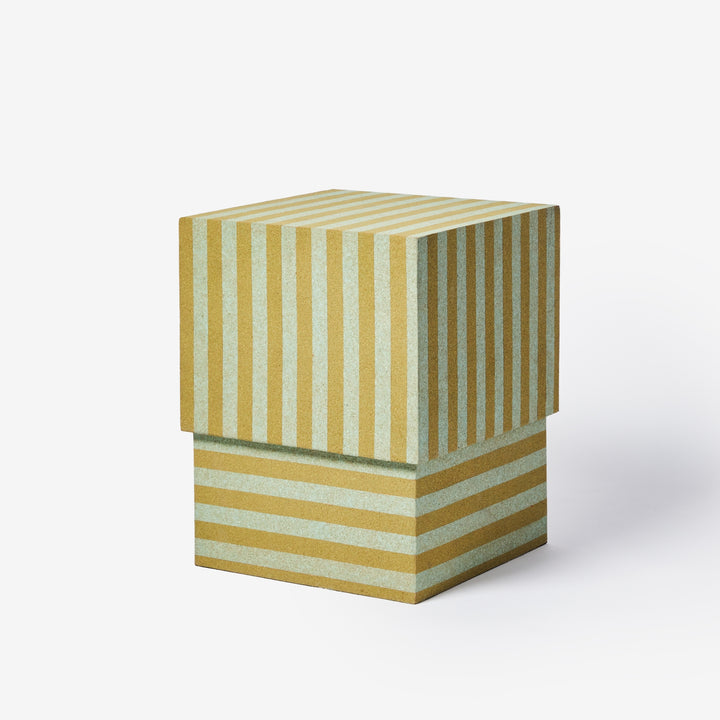 Cork Square Side Table Stripe Mint