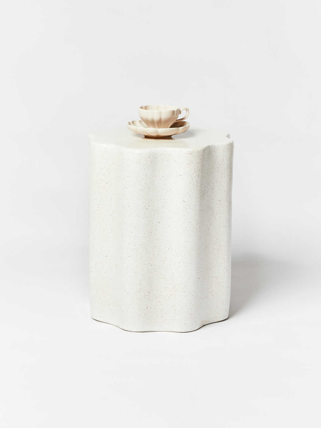 Wave Side Table Speckle White - Almost Perfect