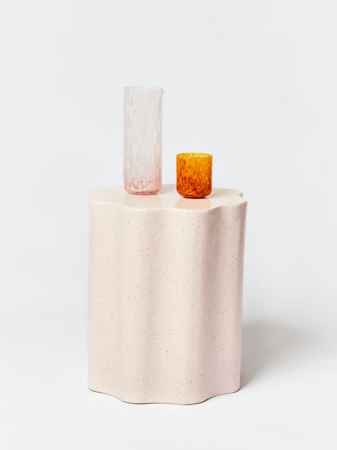 Wave Side Table Speckle Soft Pink - Almost Perfect