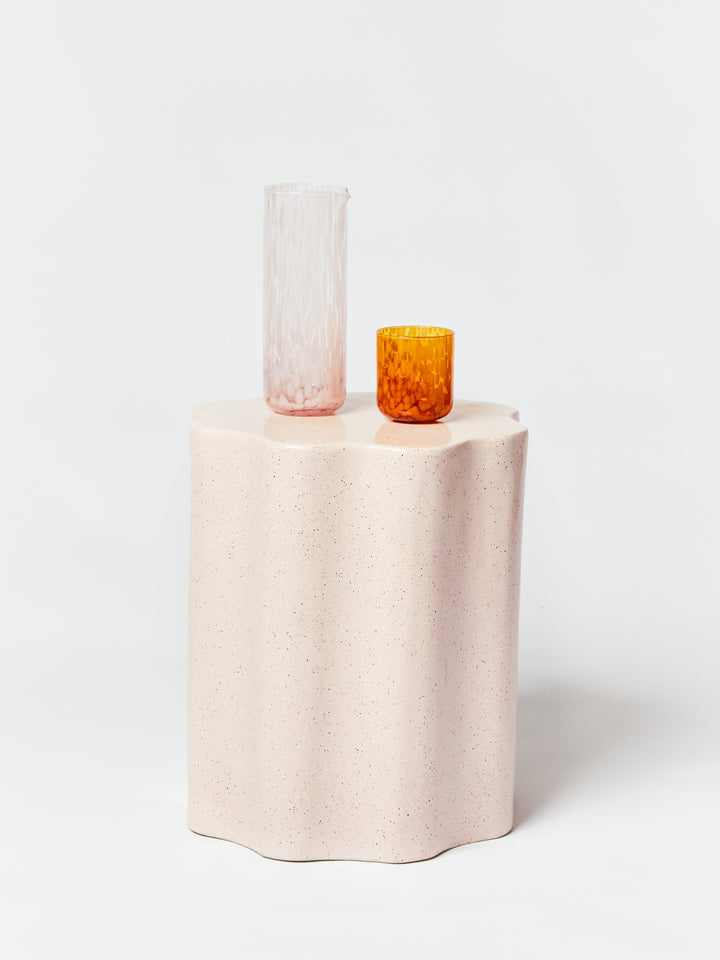 Wave Side Table Speckle Soft Pink - Almost Perfect