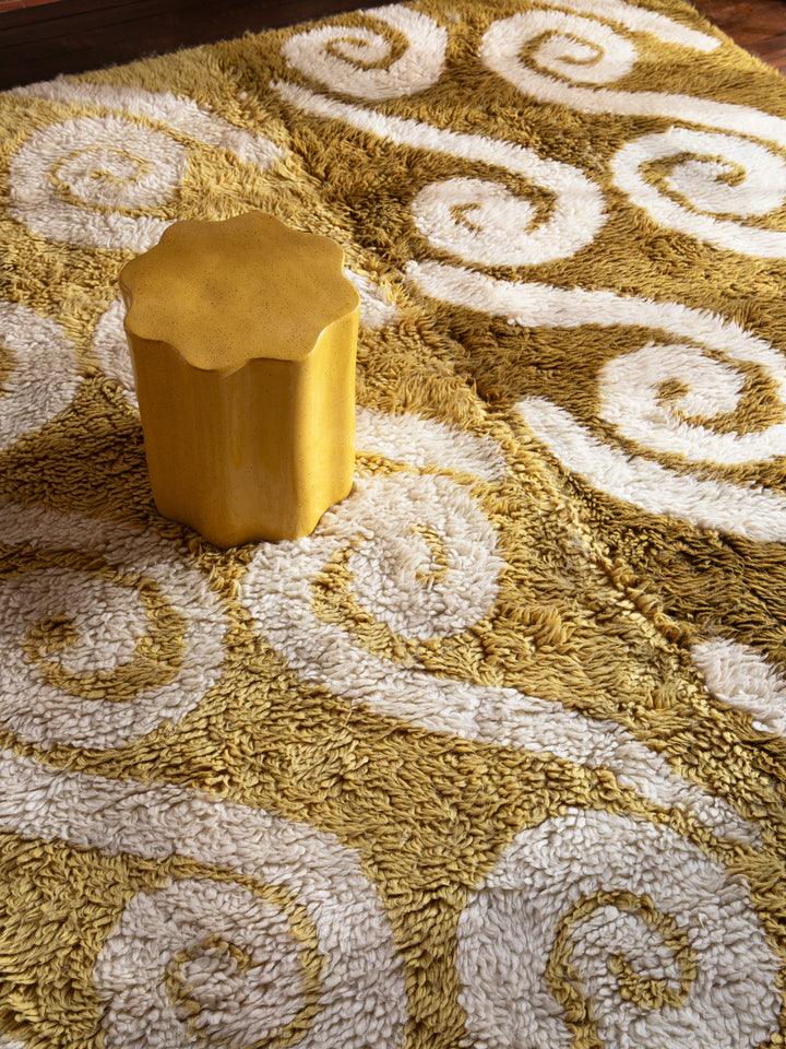 Wave Side Table Speckle Mustard
