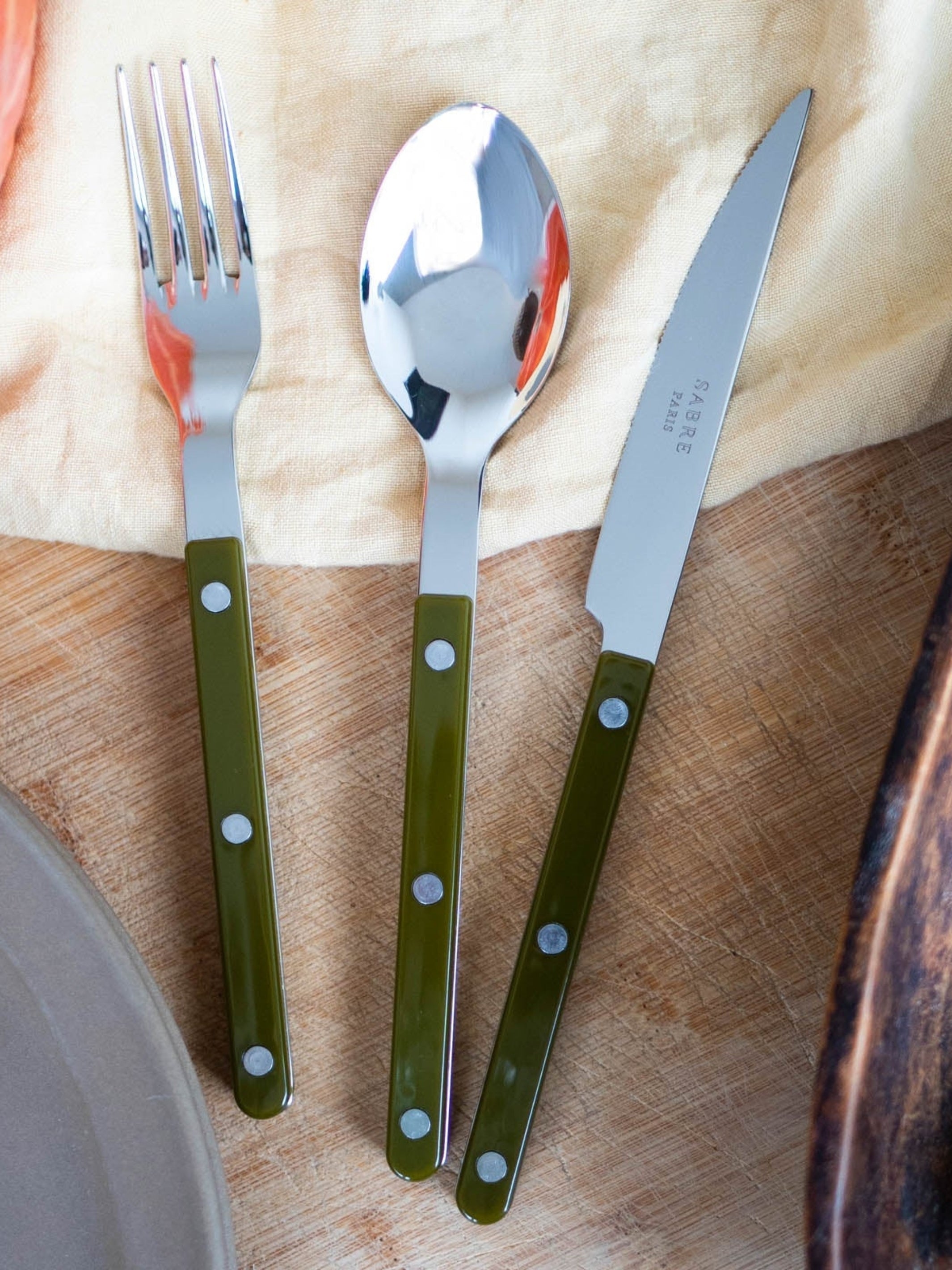 Sabre Paris Bistrot Cutlery Set: Green Fern