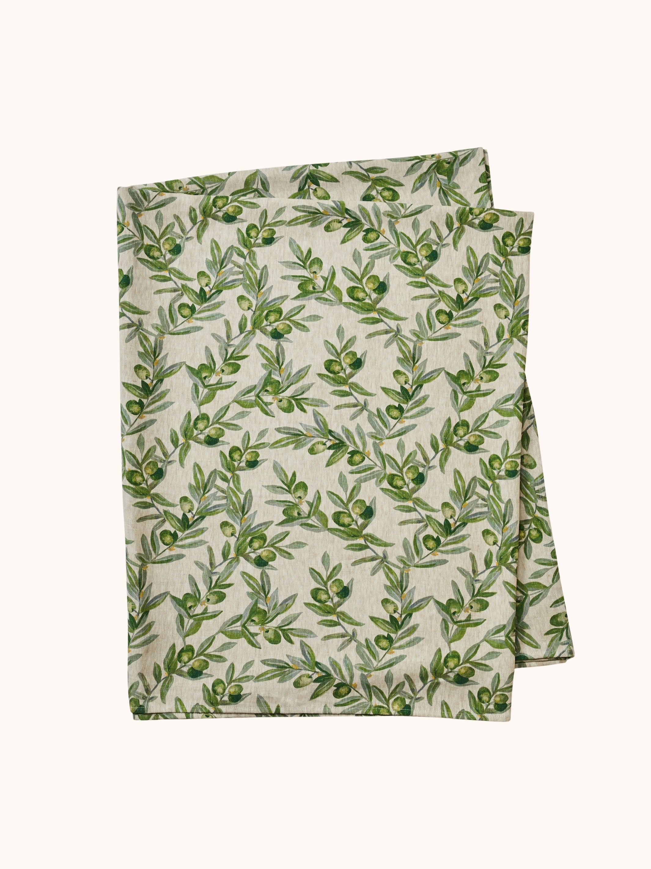 Olive Green Linen Tablecloth