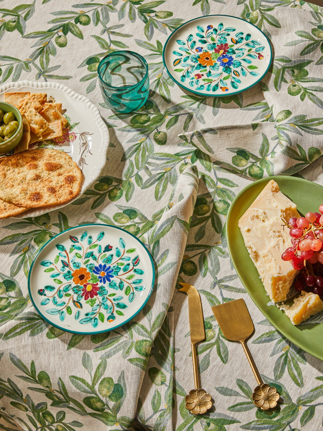 Olive Green Linen Tablecloth