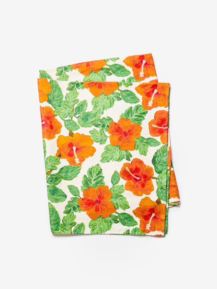 Hibiscus Red Tablecloth - Almost Perfect