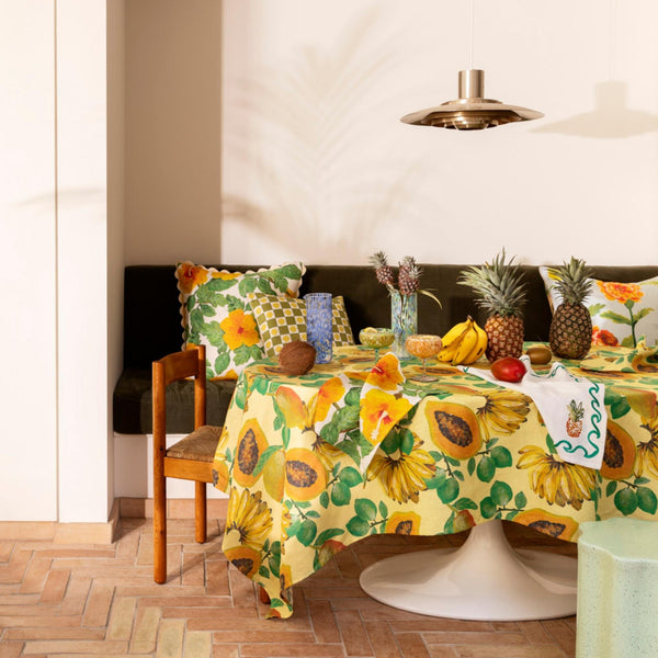 Fruit Salad Yellow Tablecloth
