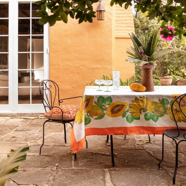 Papaya Border Multi Tablecloth