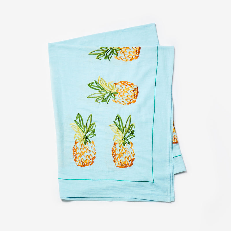 Pineapple Border Embroidered Tablecloth