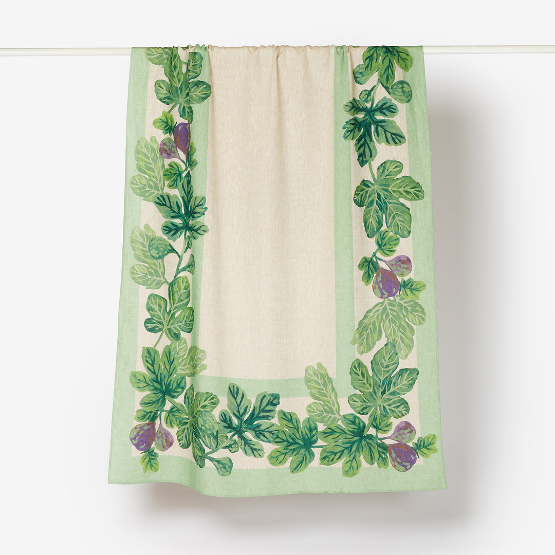 Fig Border Multi Tablecloth Hanging | Green Fruit Tablecloth