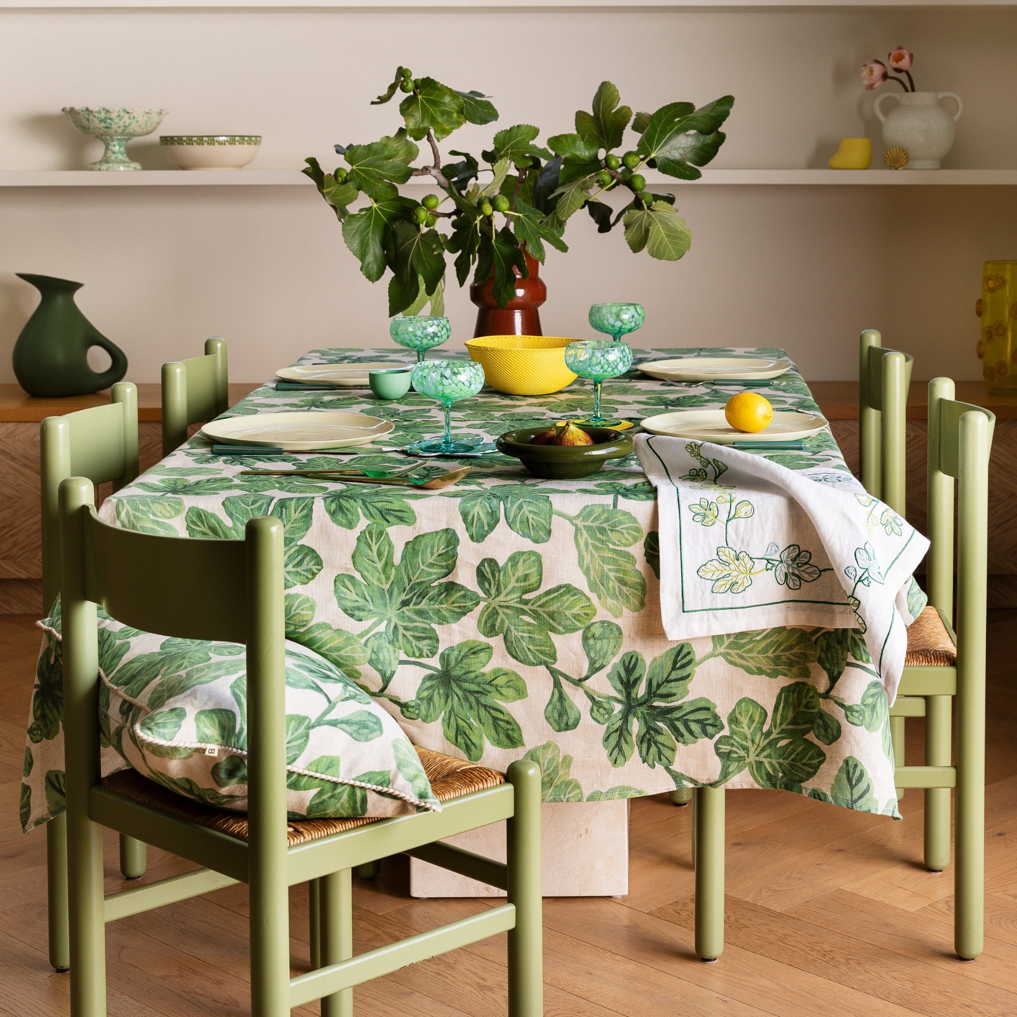 Fig Green Tablecloth
