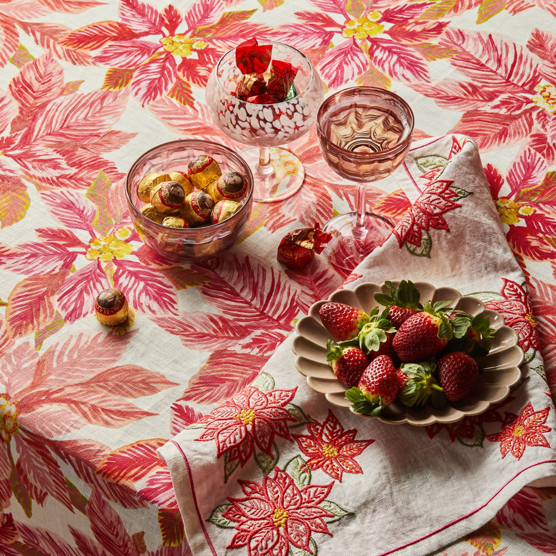 Poinsettia Red Tablecloth