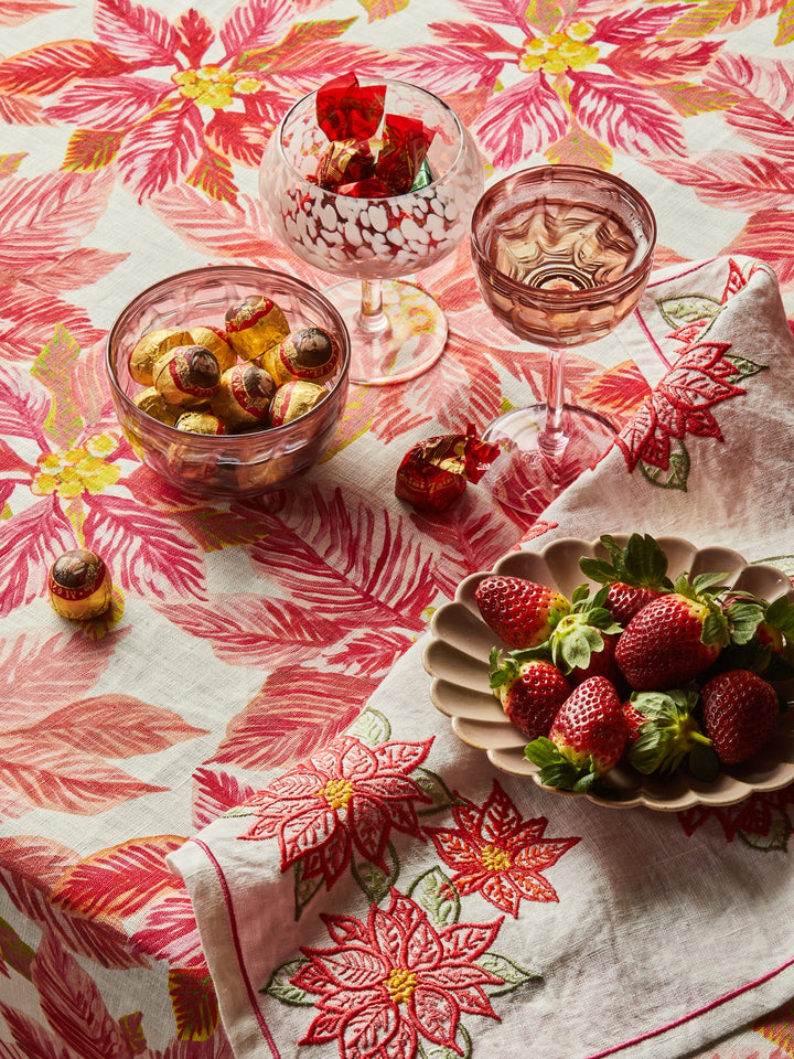 Poinsettia Red Tablecloth