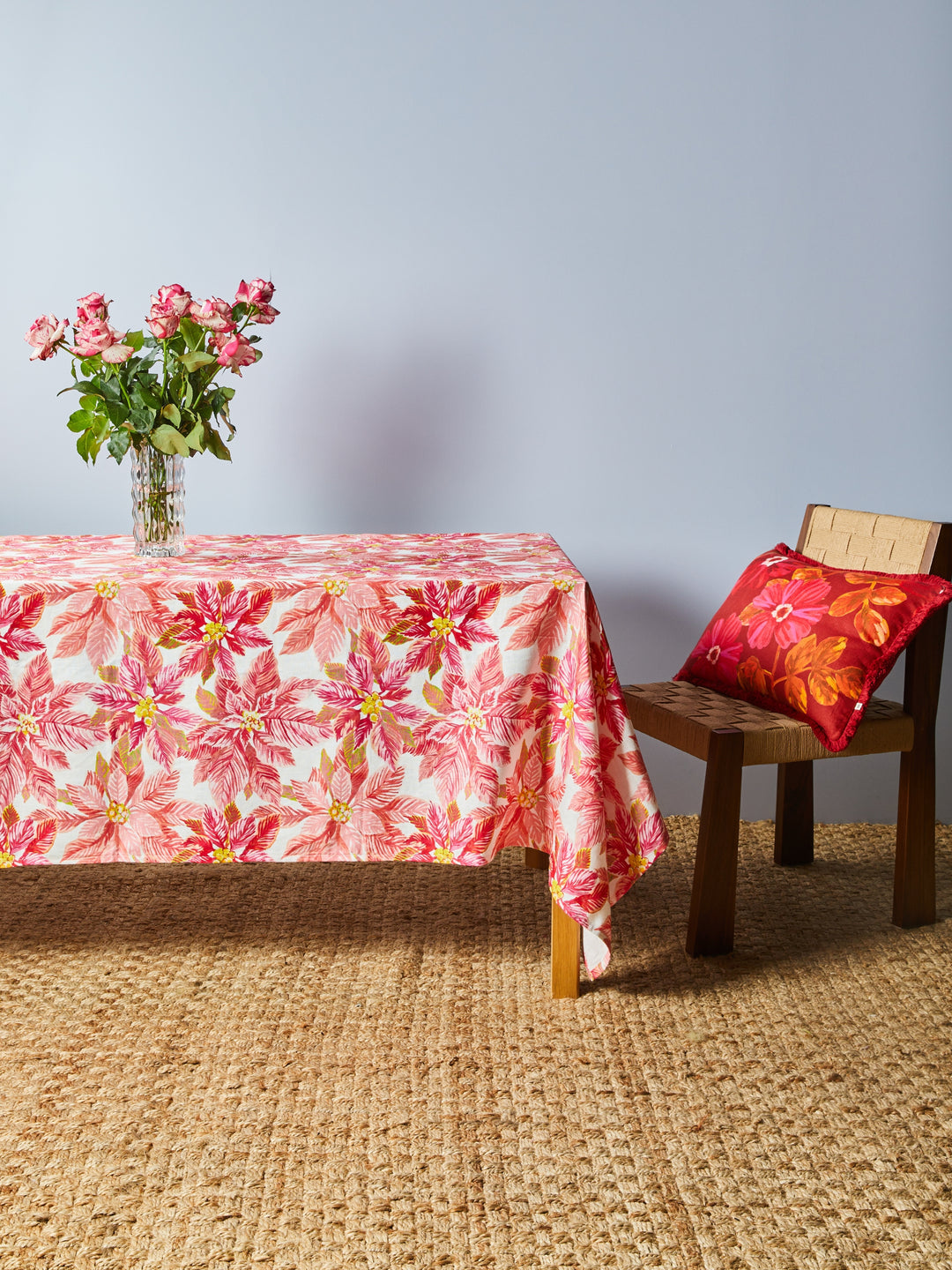 Poinsettia Red Tablecloth