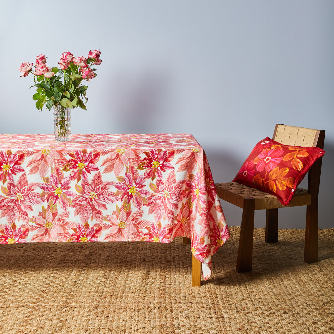 Poinsettia Red Tablecloth