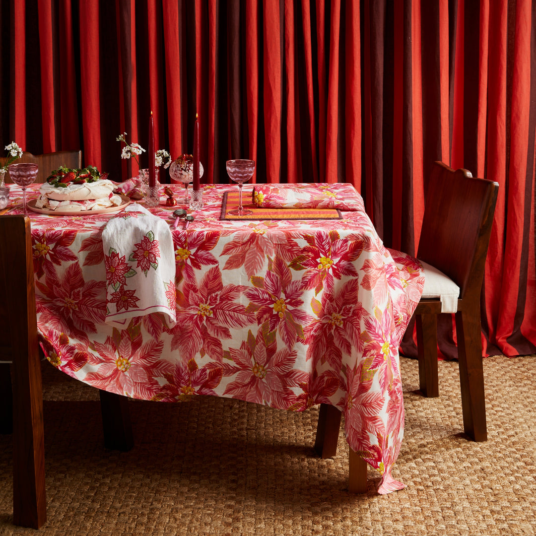 Poinsettia Red Tablecloth