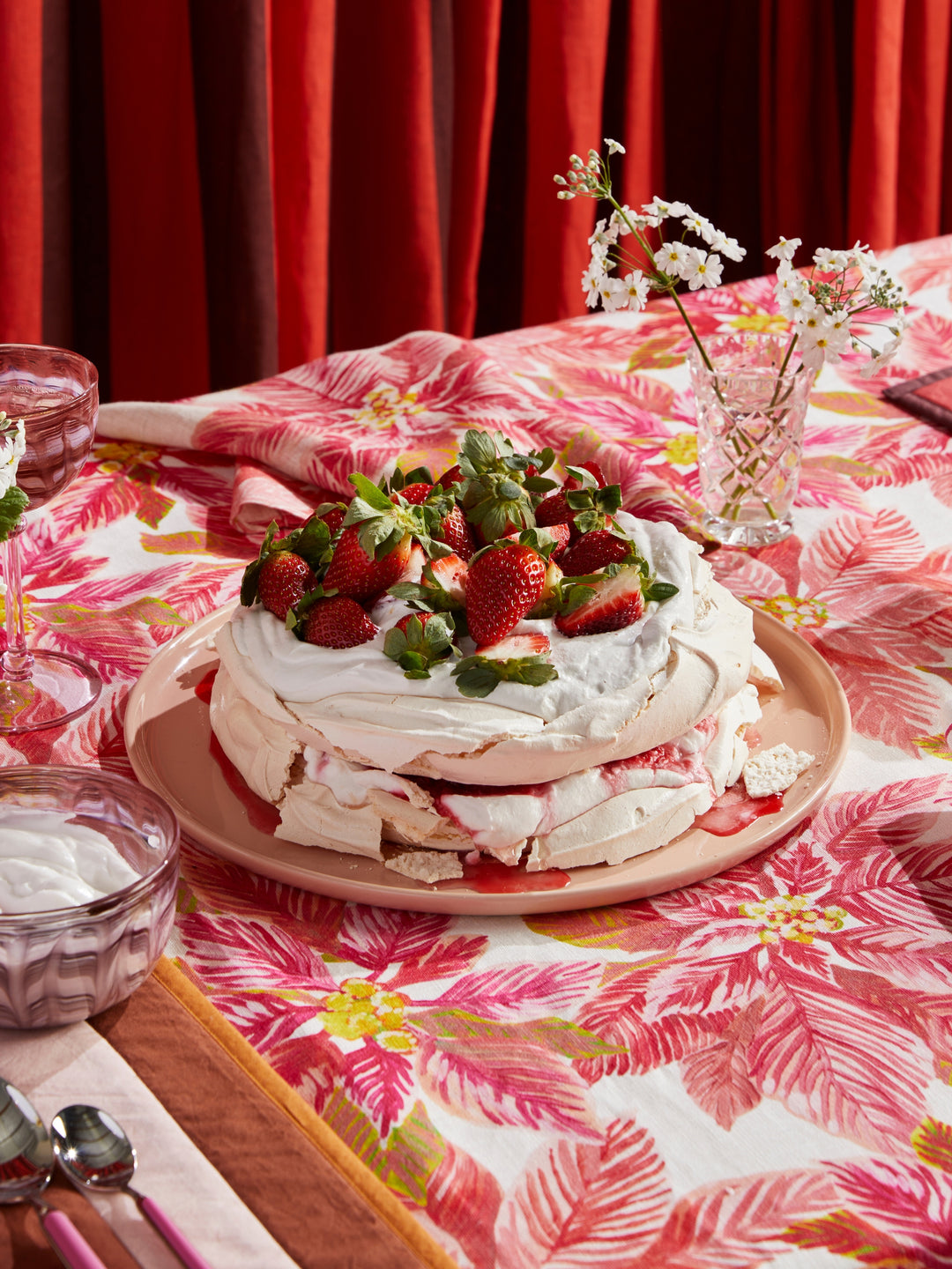 Poinsettia Red Tablecloth