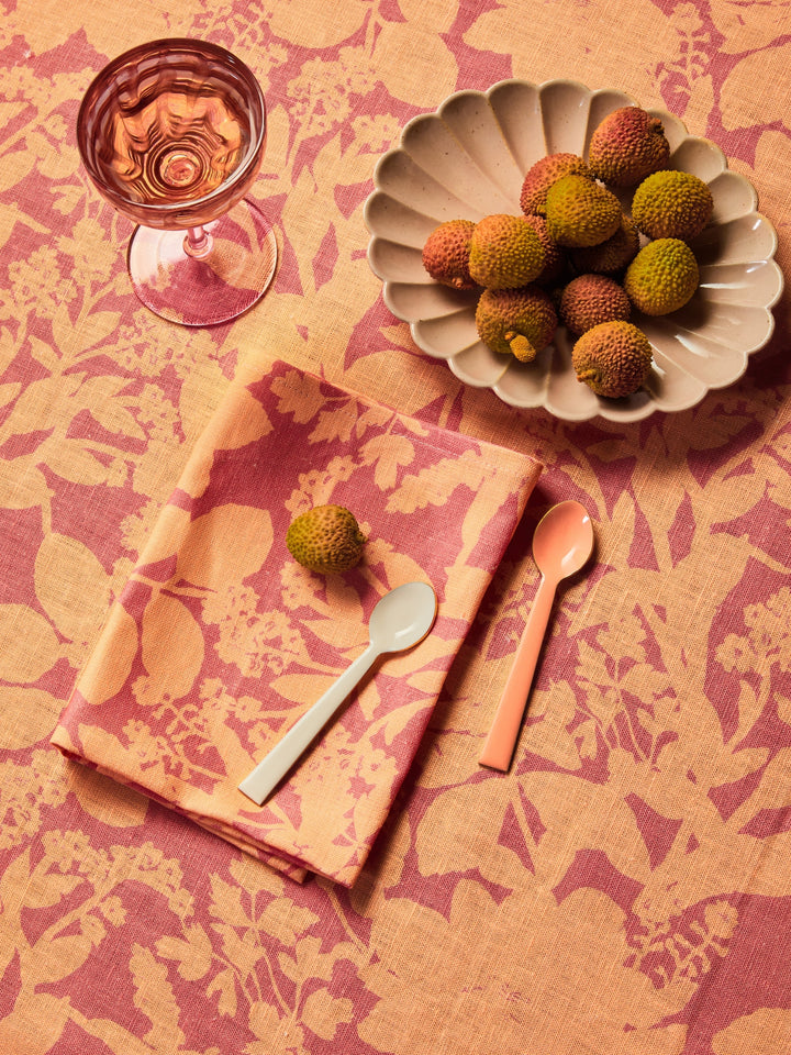 Herbs Reverse Pink Peach Tablecloth