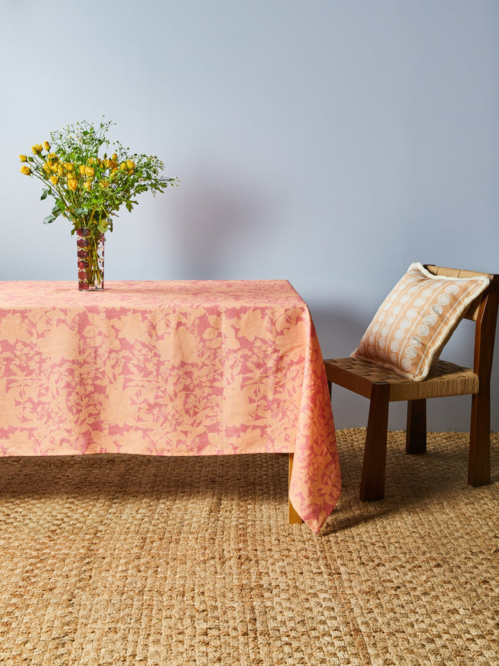 Herbs Reverse Pink Peach Tablecloth