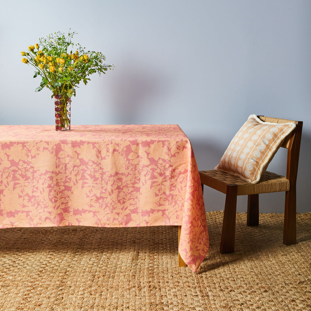 Herbs Reverse Pink Peach Tablecloth