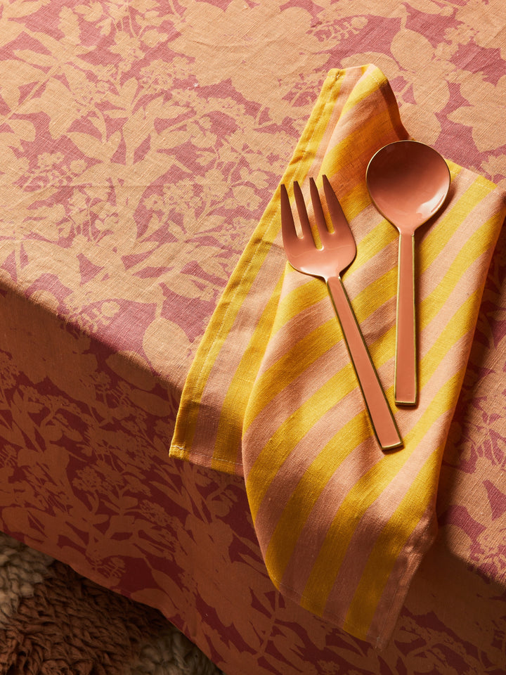Herbs Reverse Pink Peach Tablecloth