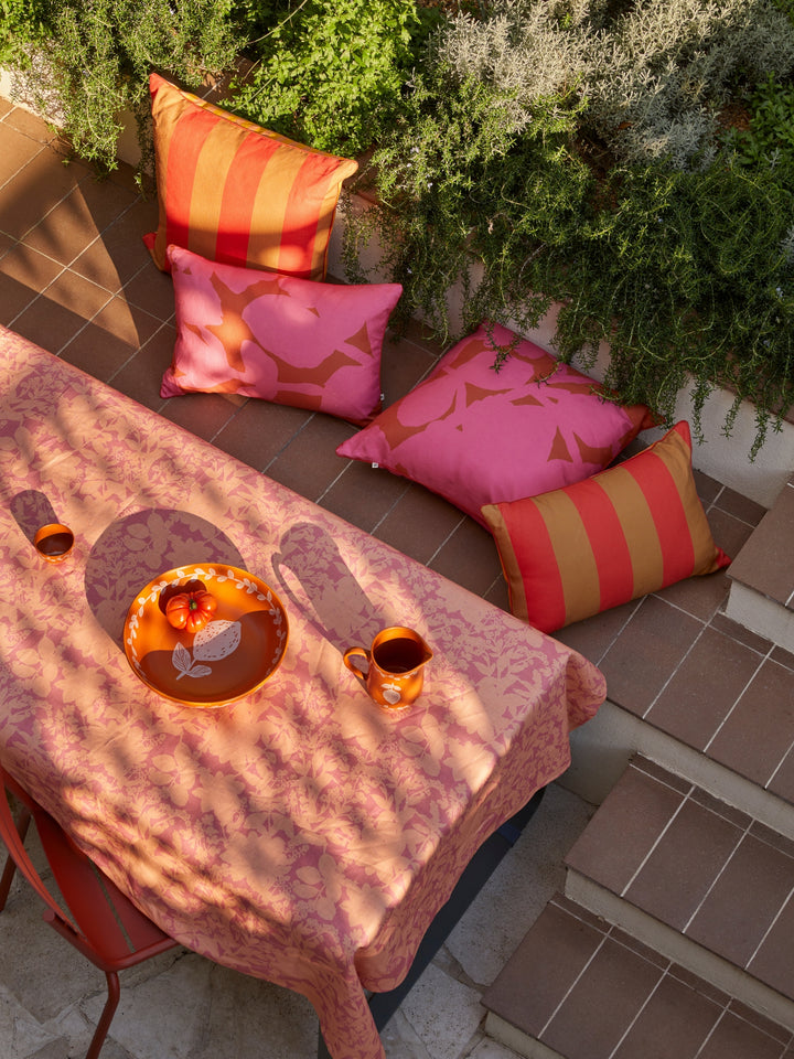 Herbs Reverse Pink Peach Tablecloth