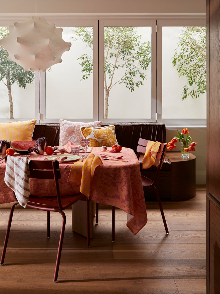 Herbs Reverse Pink Peach Tablecloth
