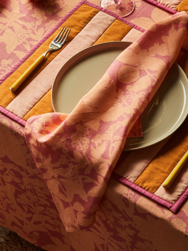 Herbs Reverse Pink Peach Tablecloth