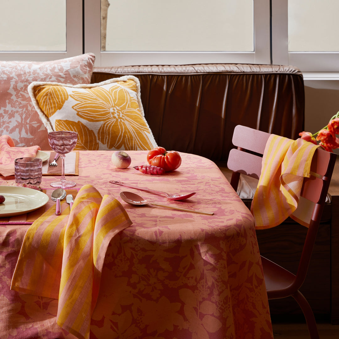 Herbs Reverse Pink Peach Tablecloth