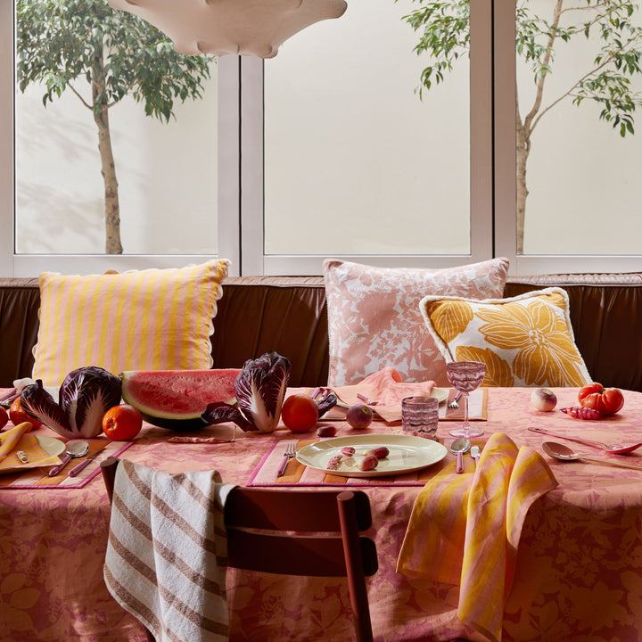 Herbs Reverse Pink Peach Tablecloth