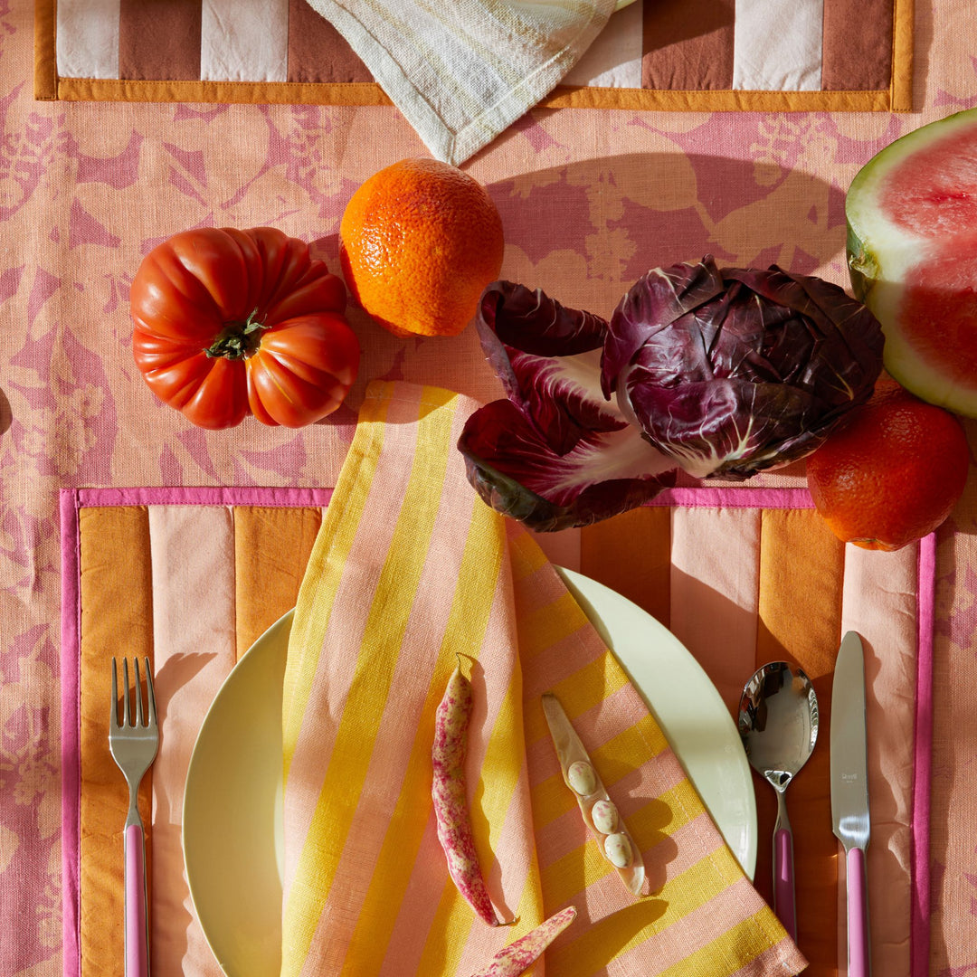 Herbs Reverse Pink Peach Tablecloth