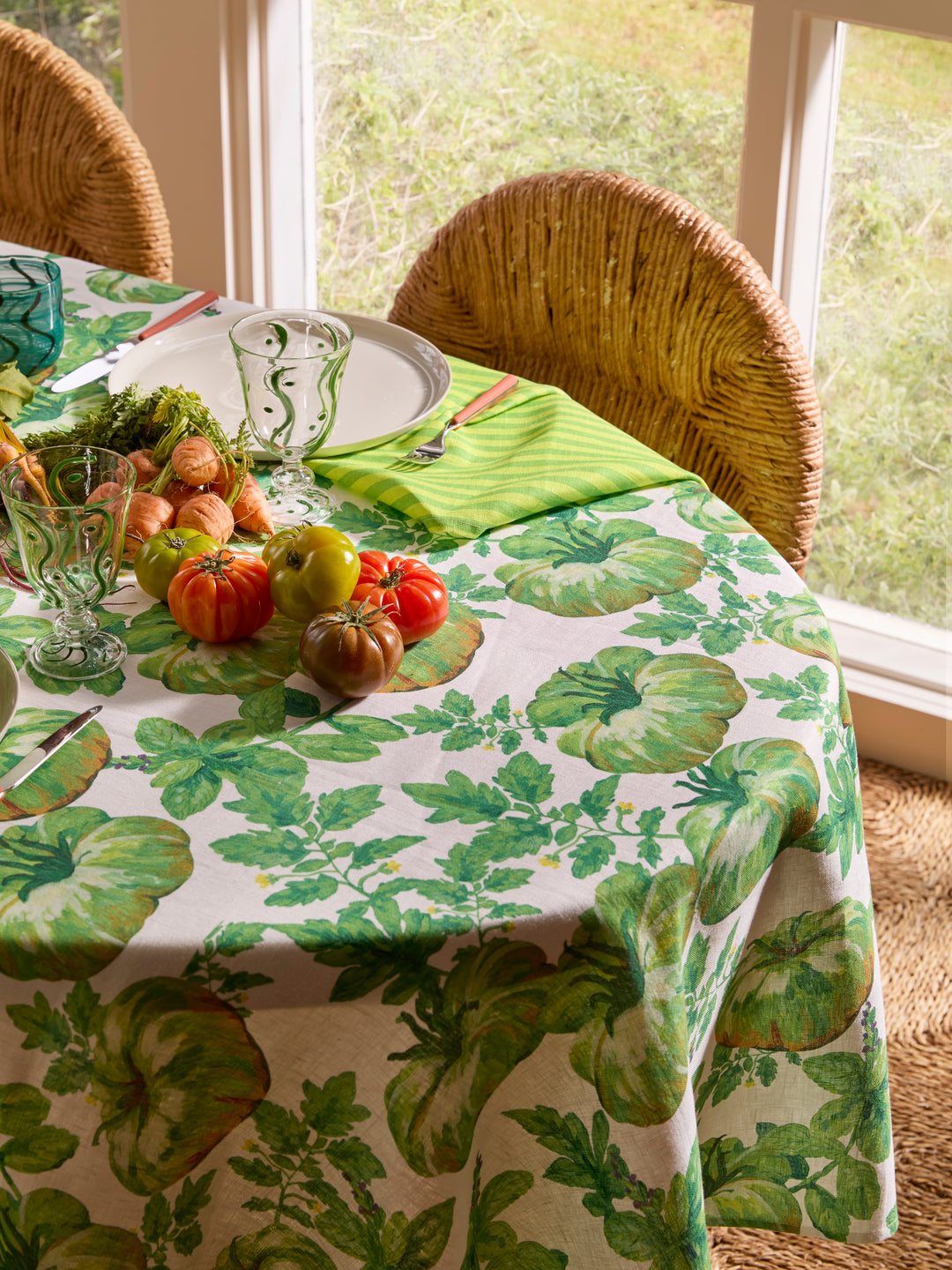 Heirloom Green Linen Tablecloth