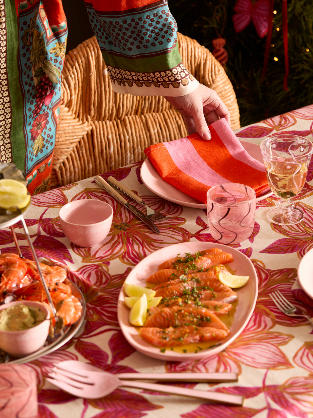 Azalea Pink Linen Tablecloth