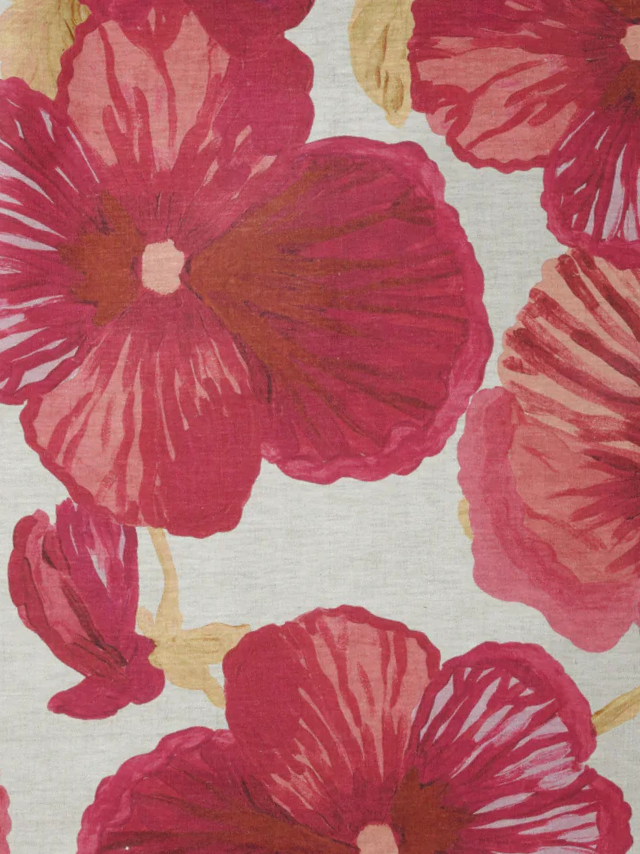 Wild Pansy Pink Linen Tablecloth