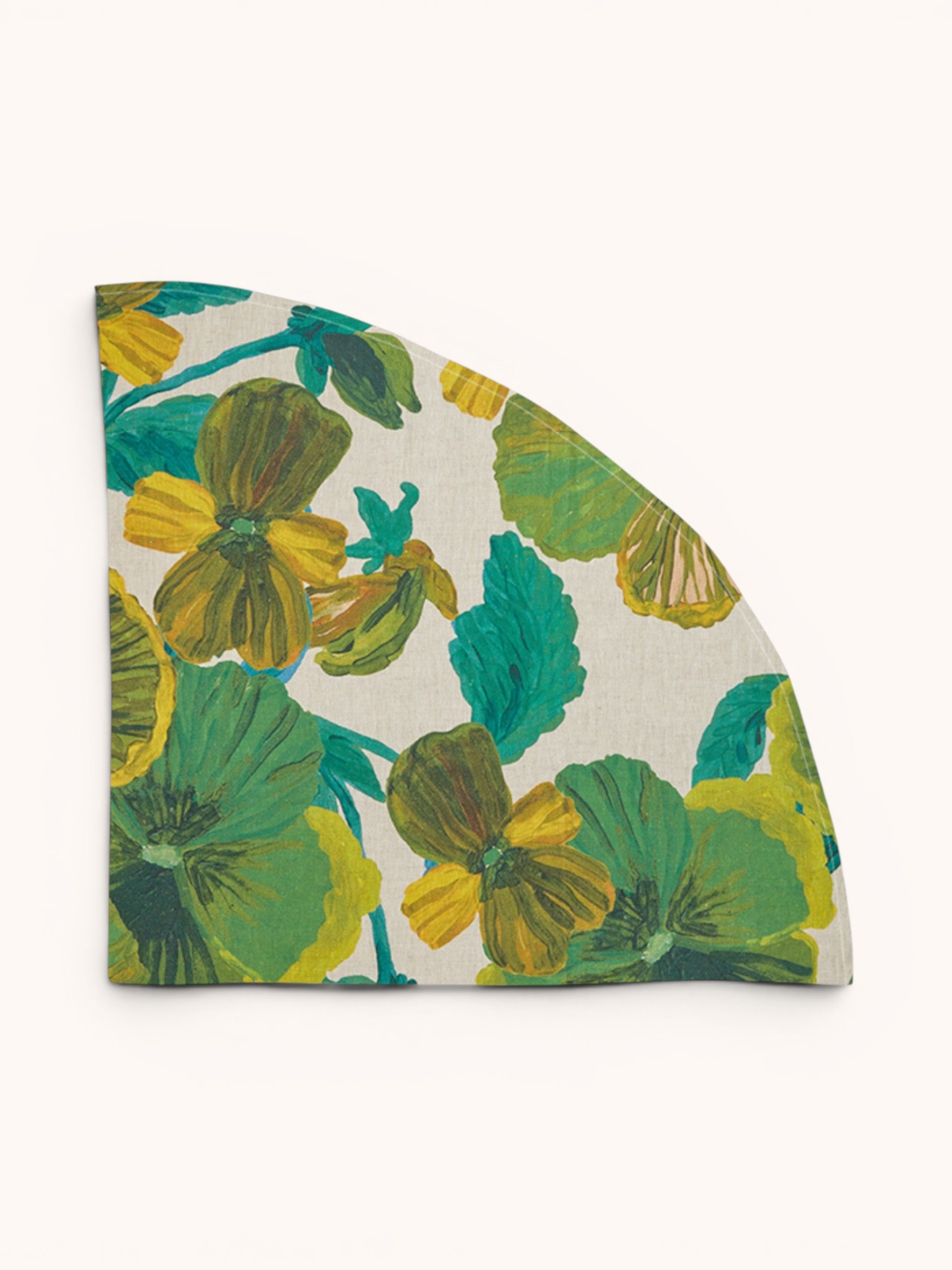Wild Pansy Verde Linen Tablecloth Round