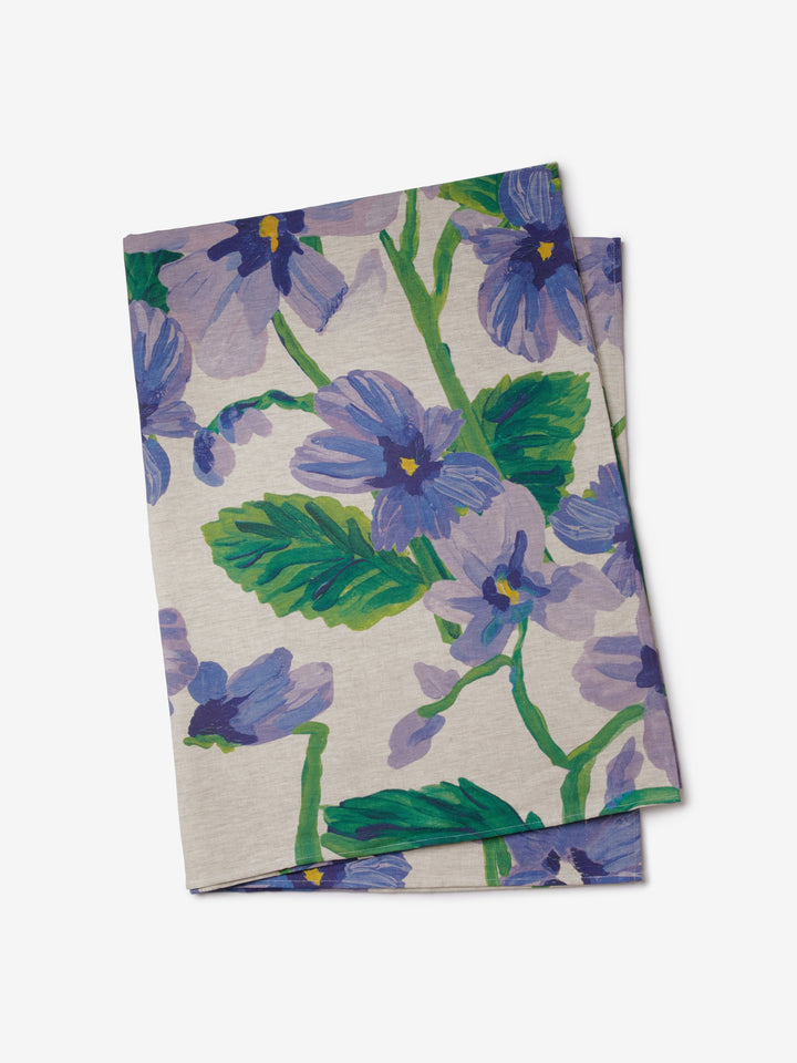 Lilas Blue Linen Tablecloth