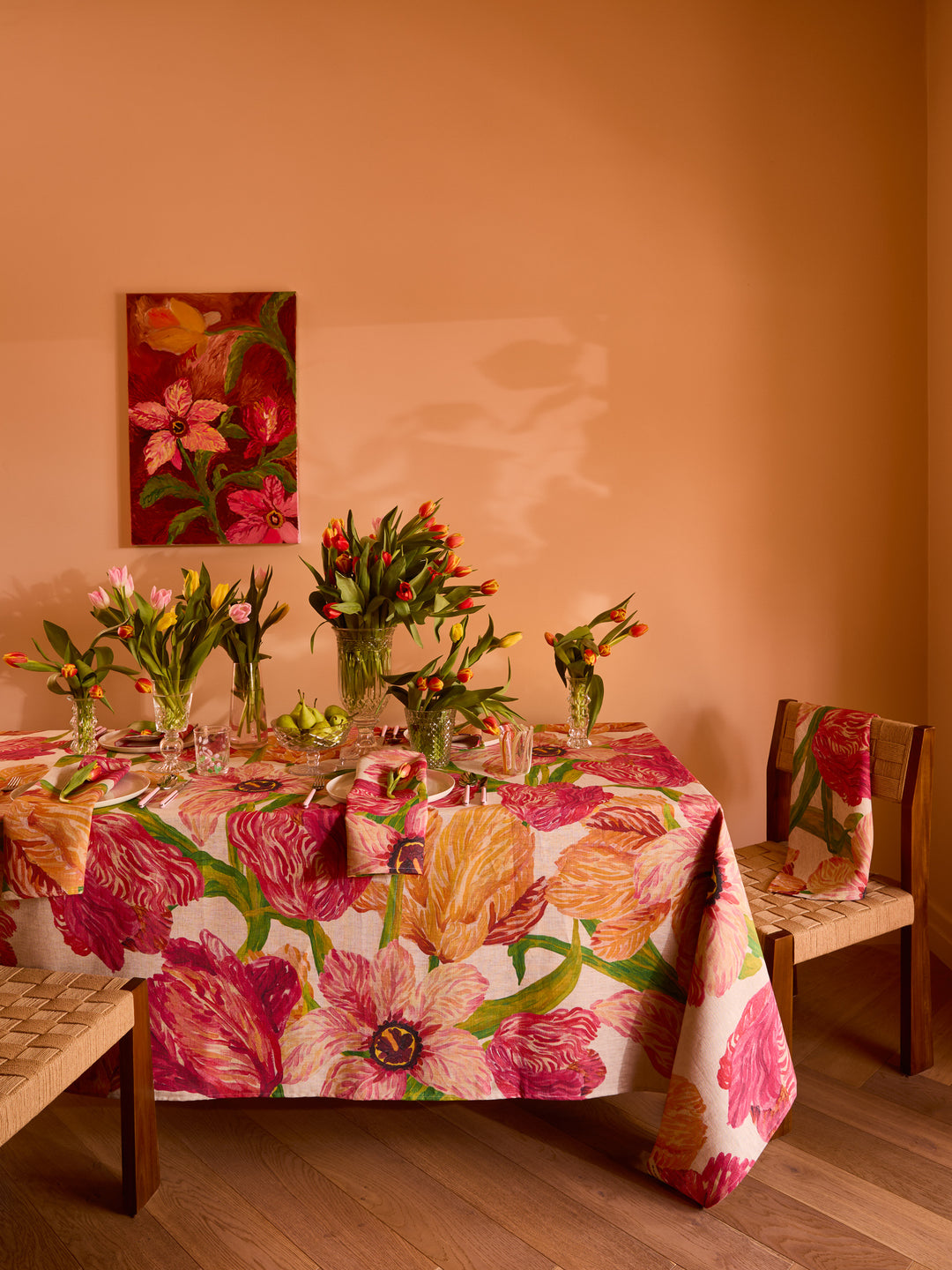 Tulip Multi Linen Tablecloth