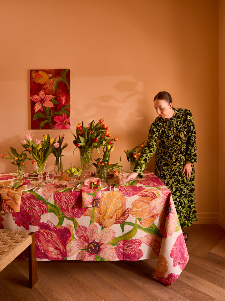 Tulip Multi Linen Tablecloth
