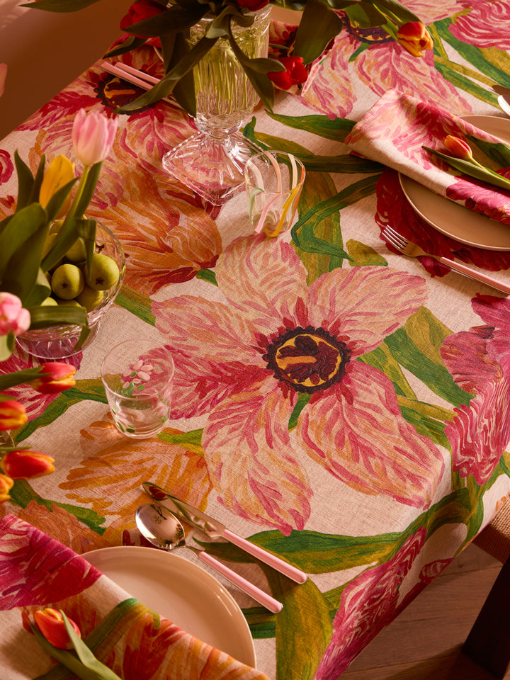 Tulip Multi Linen Tablecloth
